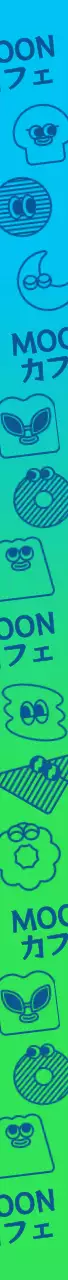 カラフルでかわいいデザートイラストとグラデーションの組み合わせスタイルのカフェグッズです。