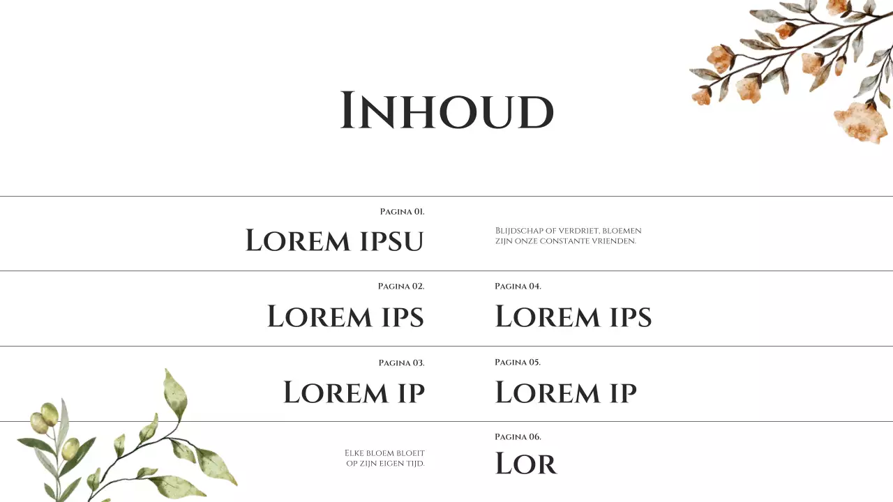 Bloemenwinkel introductie met aquarel afbeelding van beige bloemen