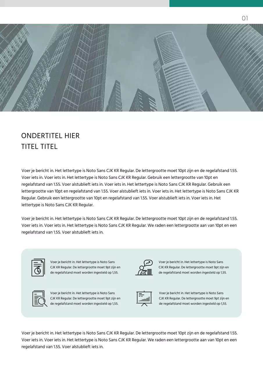 Een eenvoudig, beknopt onderzoeksrapport in groen