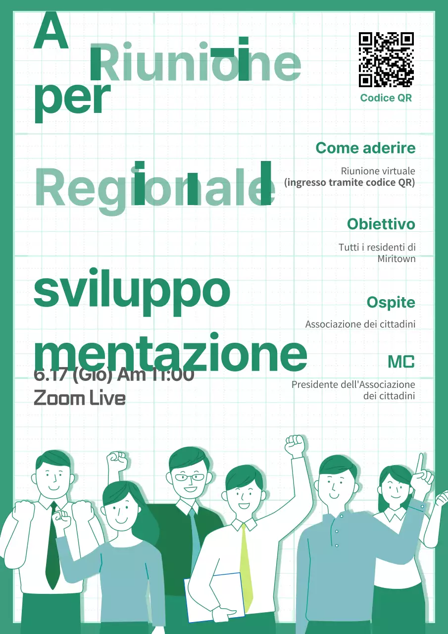 Riunioni online con il concetto di griglia verde