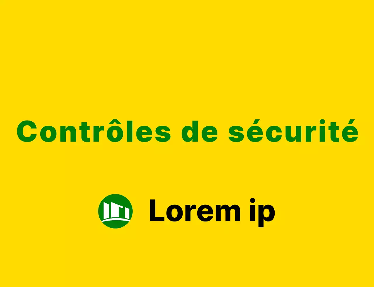 Un style épuré jaune et vert avec un logo emblématique et un texte en surbrillance Pour le personnel chargé de l'inspection de la sécurité