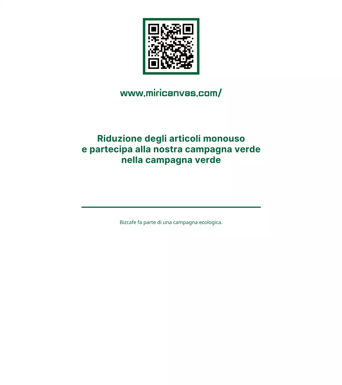 Stile di layout semplice e pulito per la combinazione di testo e icone in verde e bianco Guida alla campagna verde