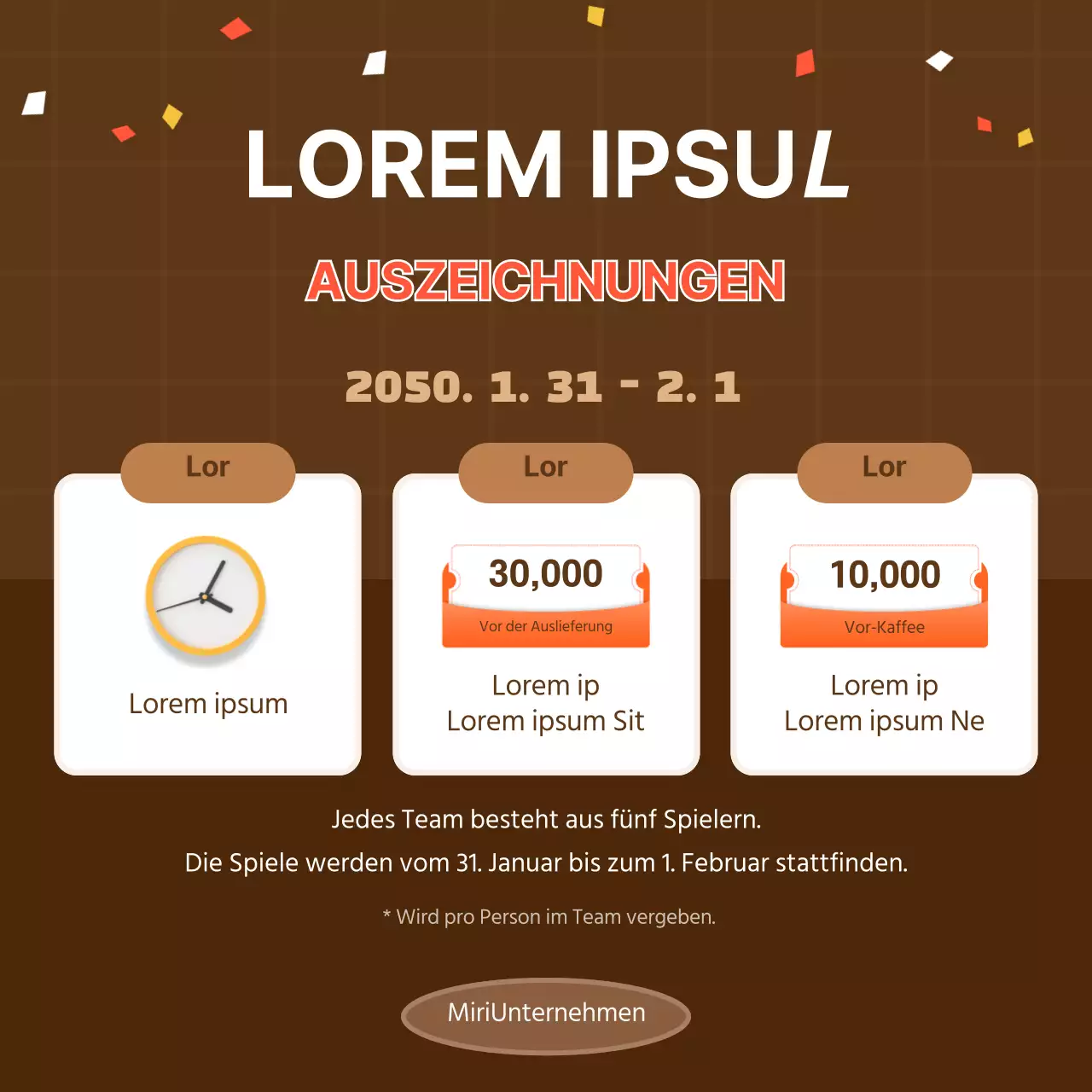 Braune Töne und rote Punkte Neujahrstag In-House Event Athletics Card News