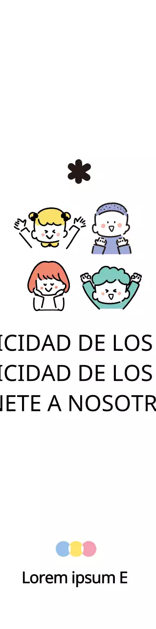 Para promover una bonita obra benéfica con ilustraciones de niños en una variedad de colores suaves.