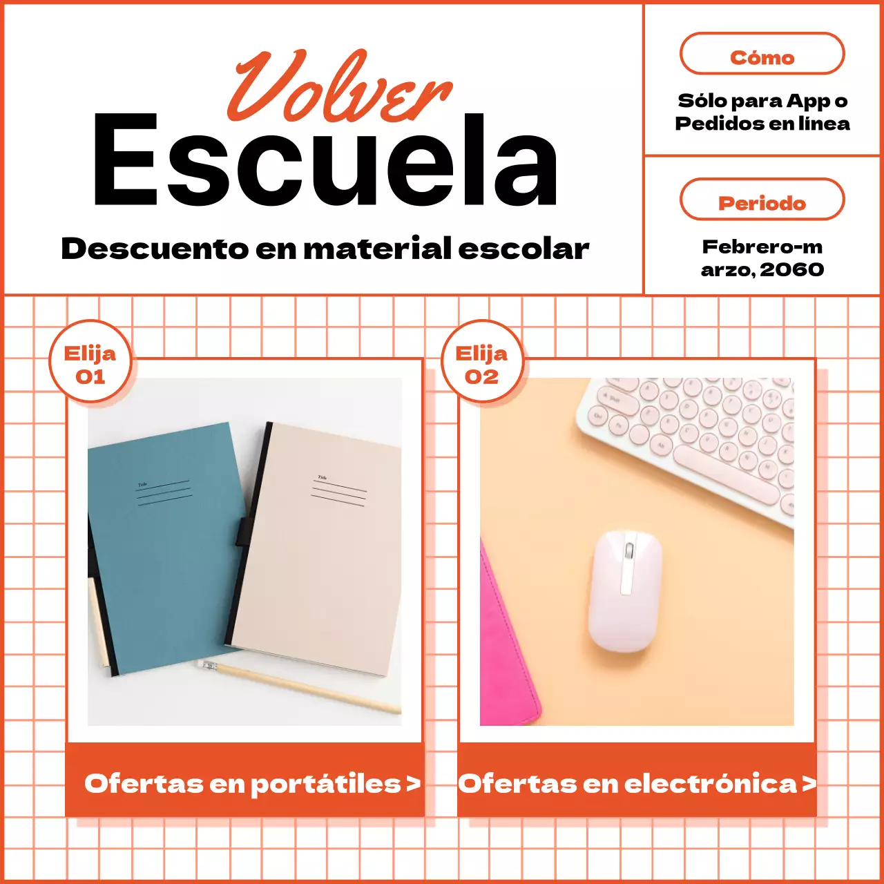 Rebajas para la vuelta al cole con un concepto de bloc de notas rojo ordenado