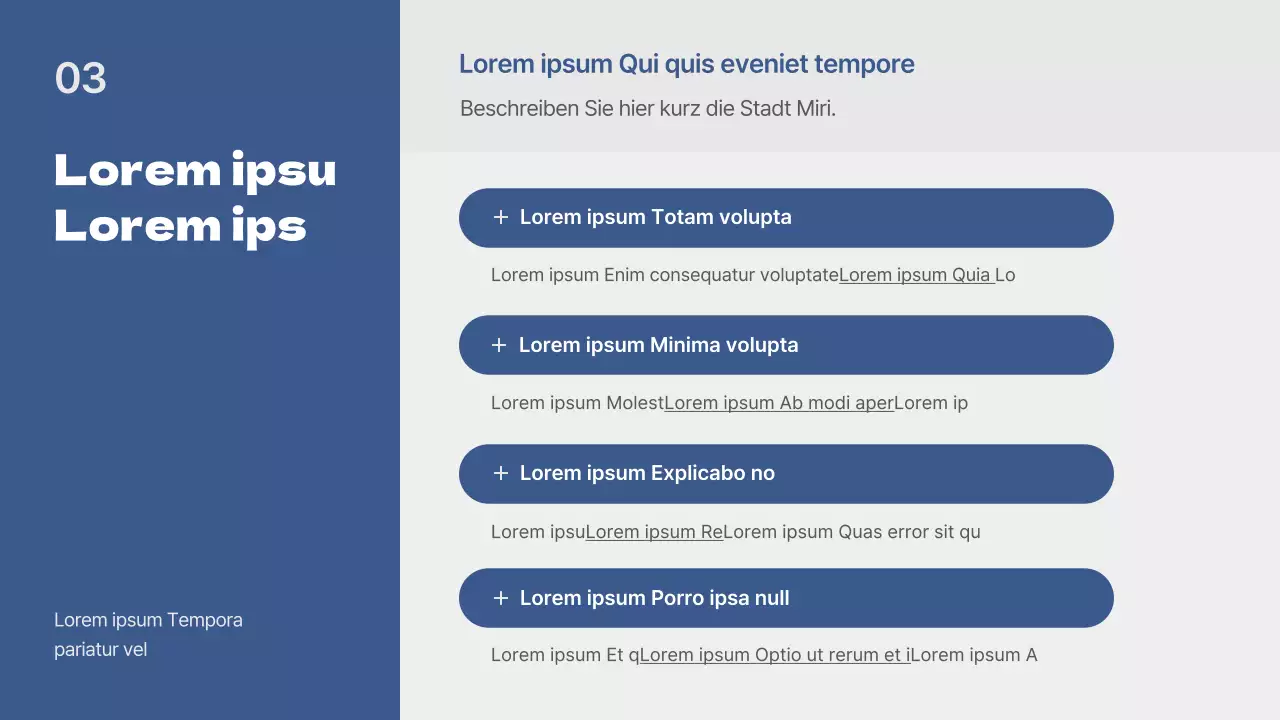 Einfache blaue und graue Vortragspräsentation
