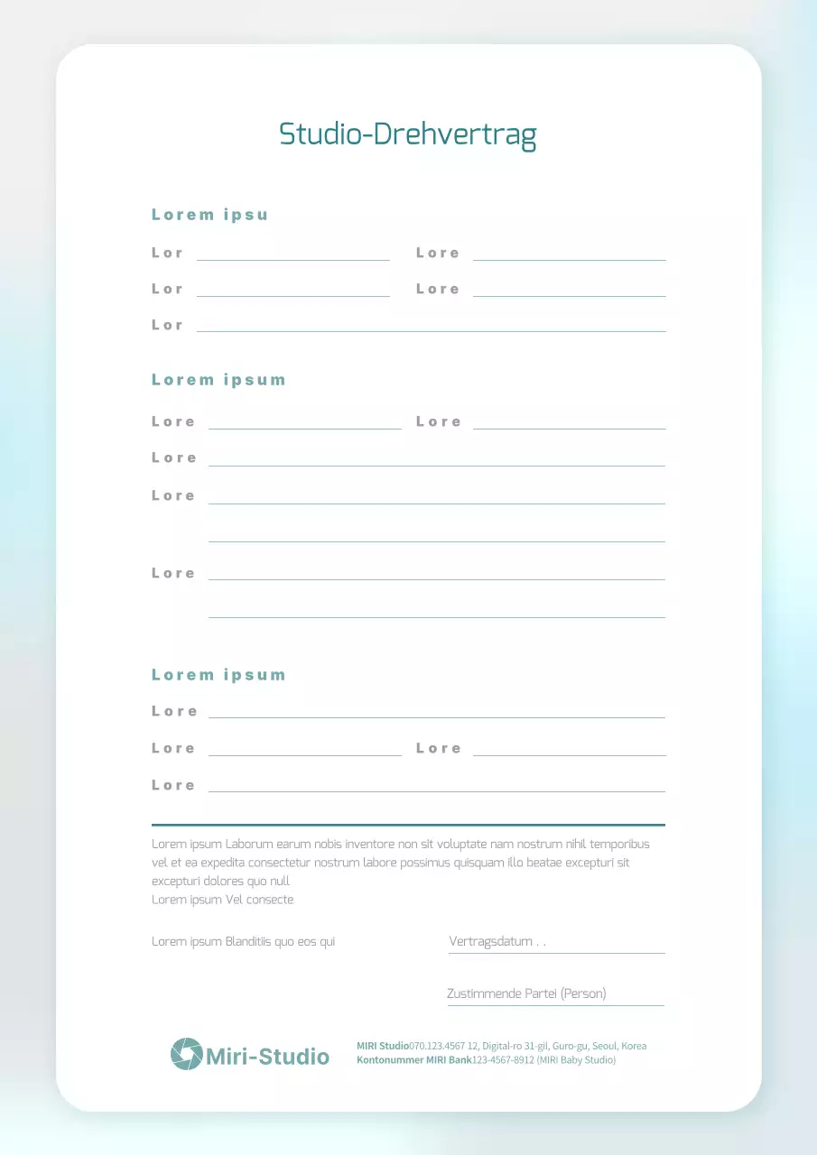 Studioaufnahmevertrag mit einem sanft verlaufenden Hintergrund in Pastellfarben