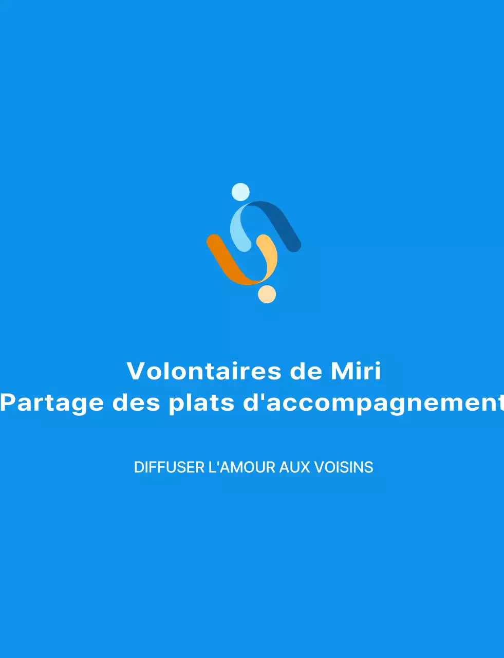 Gilet de bénévole simple avec logo du symbole du bénévolat bleu, blanc et jaune