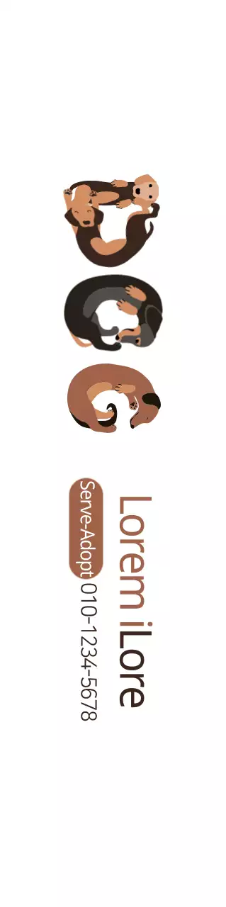 Eine niedliche braun-schwarze Welpen-Illustration für ein Tierheim, um für seine Dienstleistungen oder Adoptionen zu werben.