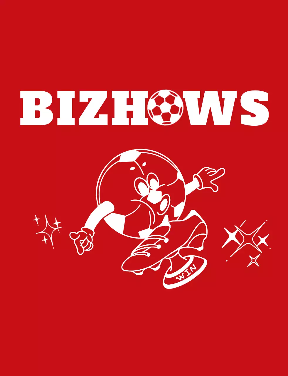 赤と白のコミカルなサッカーボールキャラクターイラスト風サッカースポーツ同好会