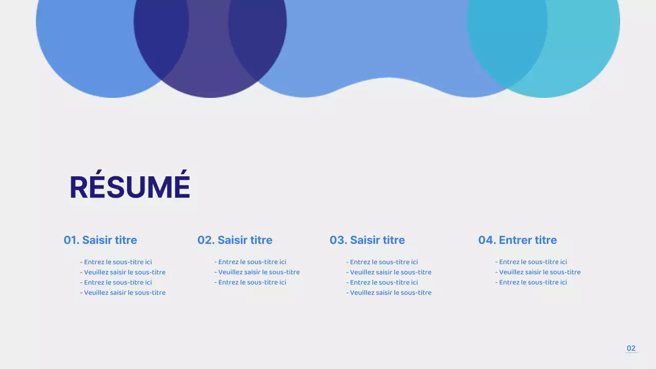 Modèle de présentation bleu et gris