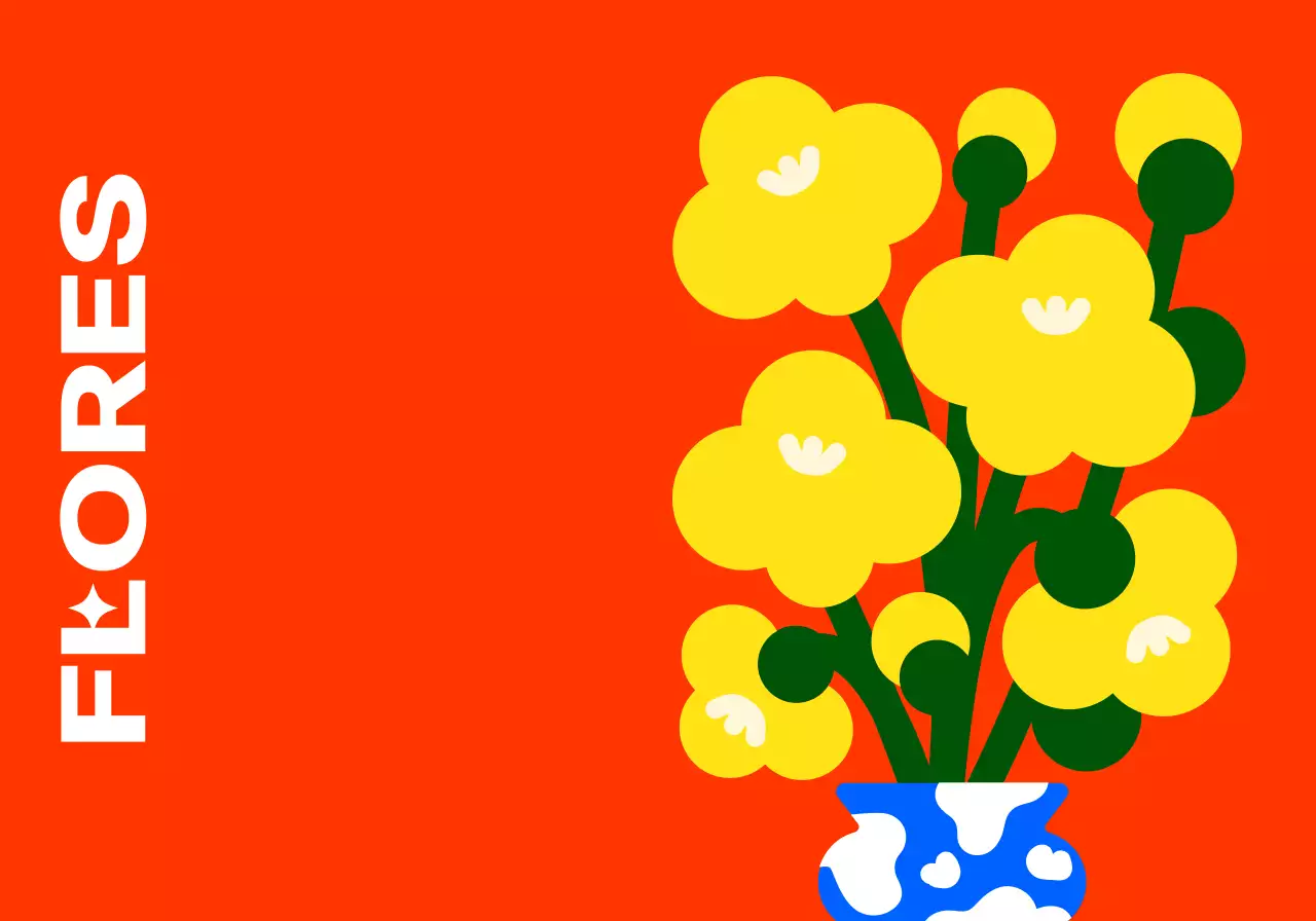 Um estilo de ilustração floral colorido, giro e moderno para produtos pessoais.