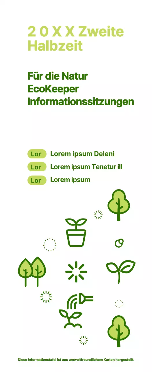 Einfaches Natursymbol in Grün und Chartreuse Über das Öko-Sustainability-Briefing