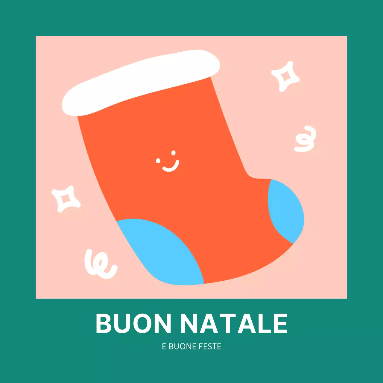 Turchese Carino Calzini di Natale Cartolina di Natale Cartoline di Natale