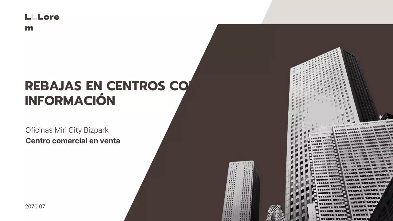 Folleto sencillo en blanco y marrón de inversión inmobiliaria comercial