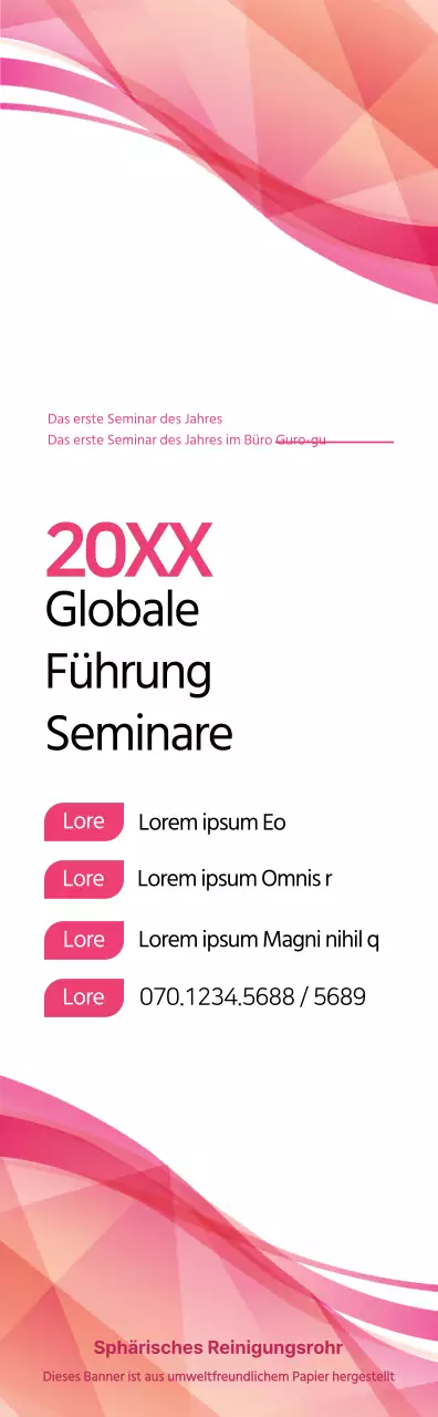 Rosa und Schwarz für eine Seminarankündigung im einfachen Stil