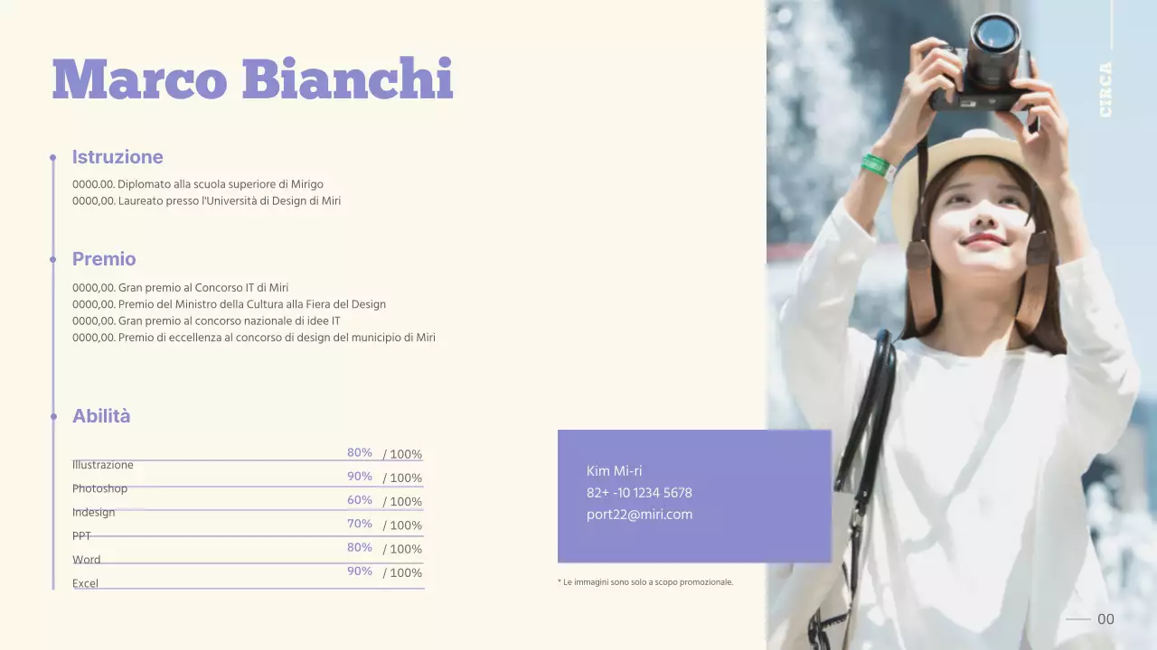 Un portfolio pulito, color malva e beige, per la preparazione al lavoro di uno studente universitario.