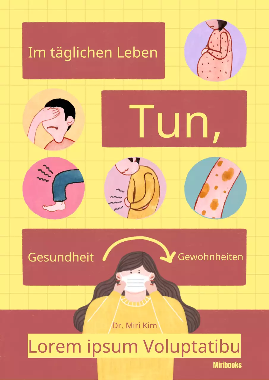 Gelb und braun Krankheit Illustration Konzept Gesundheit Gewohnheiten Einführung