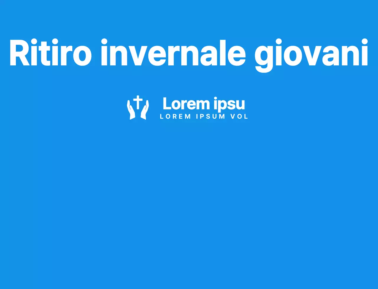 Maglietta semplice e pulita con logo in stile ritiro invernale della chiesa in blu e bianco