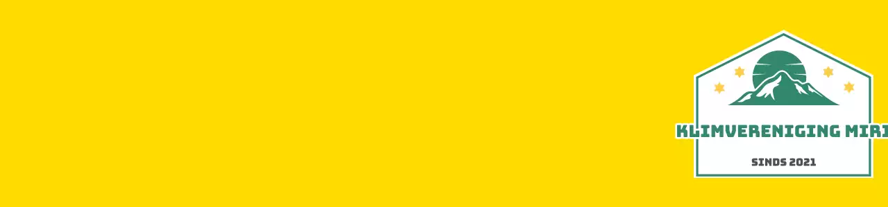 Lidmaatschapsvest met geel wit groen bergillustratie alpinisme clubembleem logo