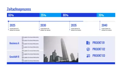 Bluetone Zeitleiste Infografik Geschäftsprozess Prozess der Zeitleiste