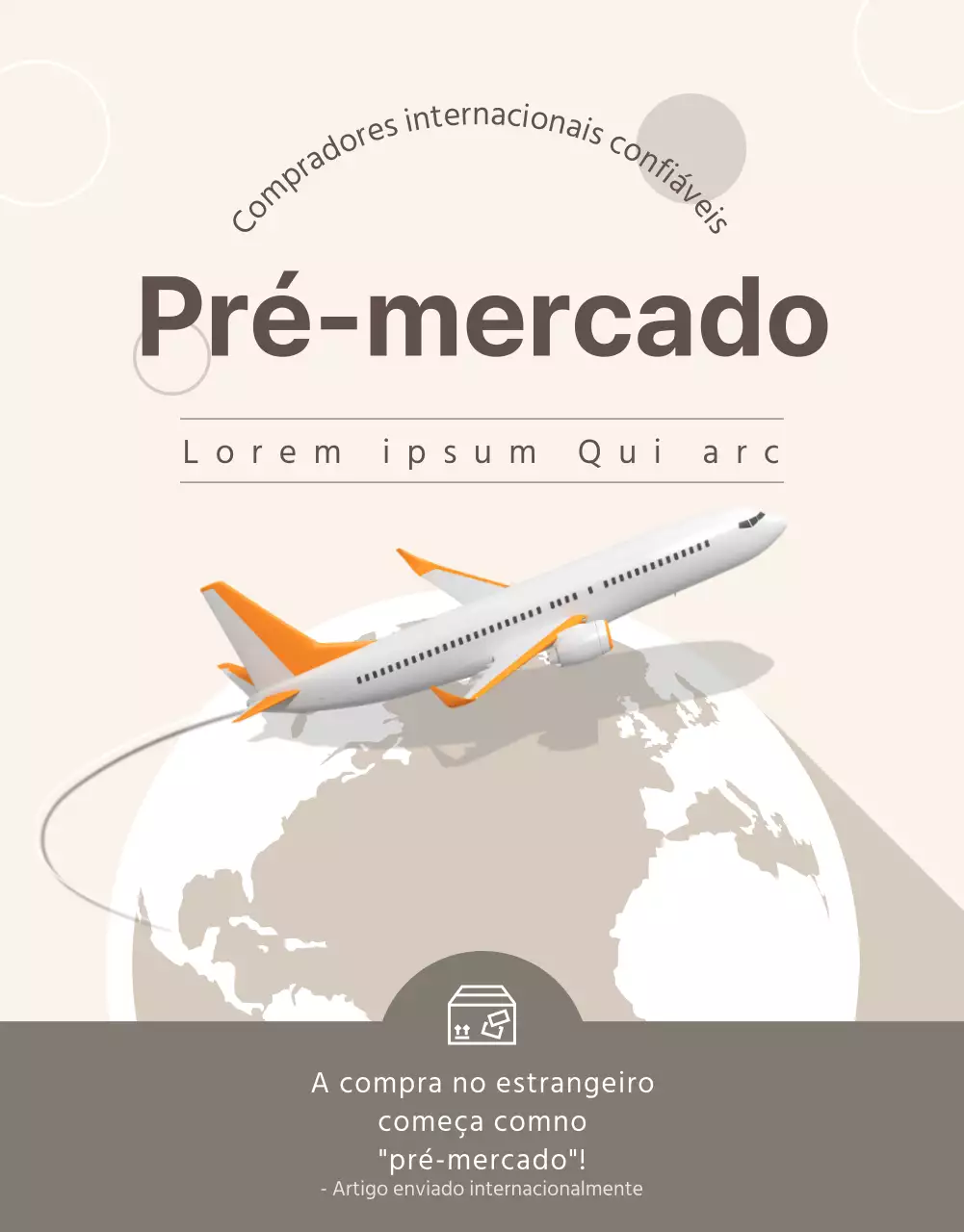 Modelo de agente de compras internacional bege e calmo