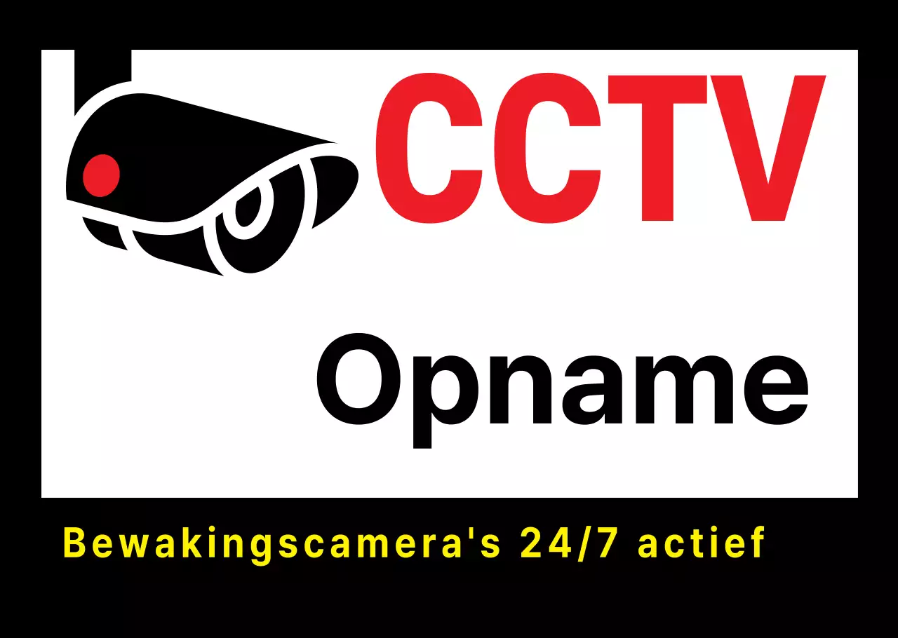 Eenvoudig transparant CCTV-waarschuwingsbord