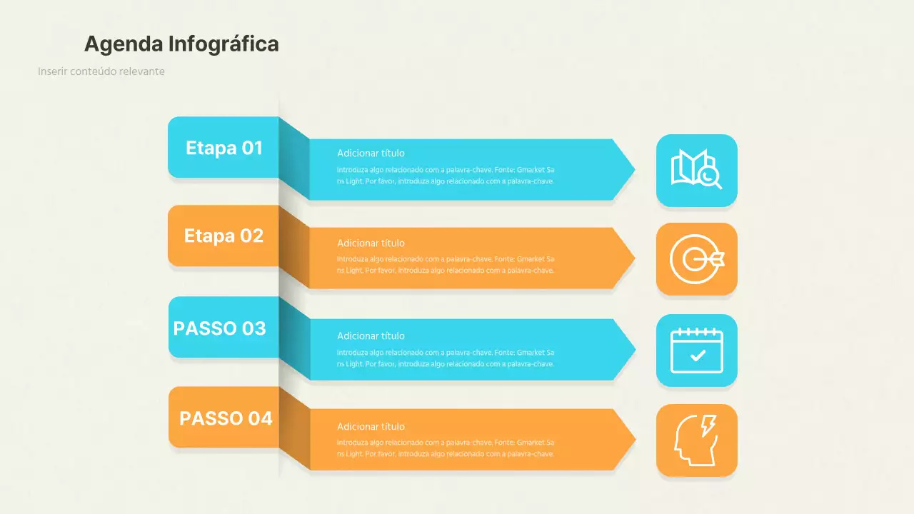 Agenda com conceito de sombra tridimensional laranja e azul claro