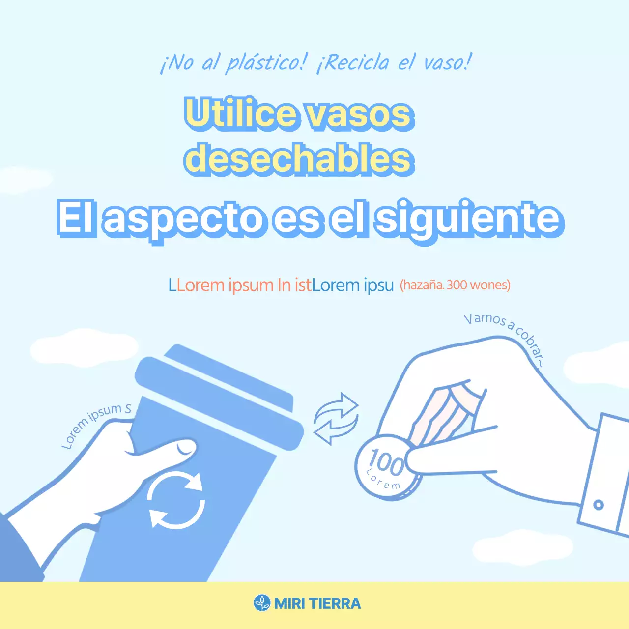 Vasos desechables sencillos en azul claro y amarillo brillanteProporcionado por CardNews