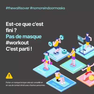 Un thème coloré et mentholé pour l'annonce du retrait du masque de gymnastique