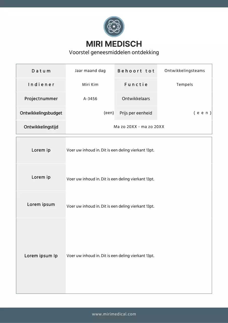 Eenvoudige documentatie over een voorstel voor ontdekking van medicijnen