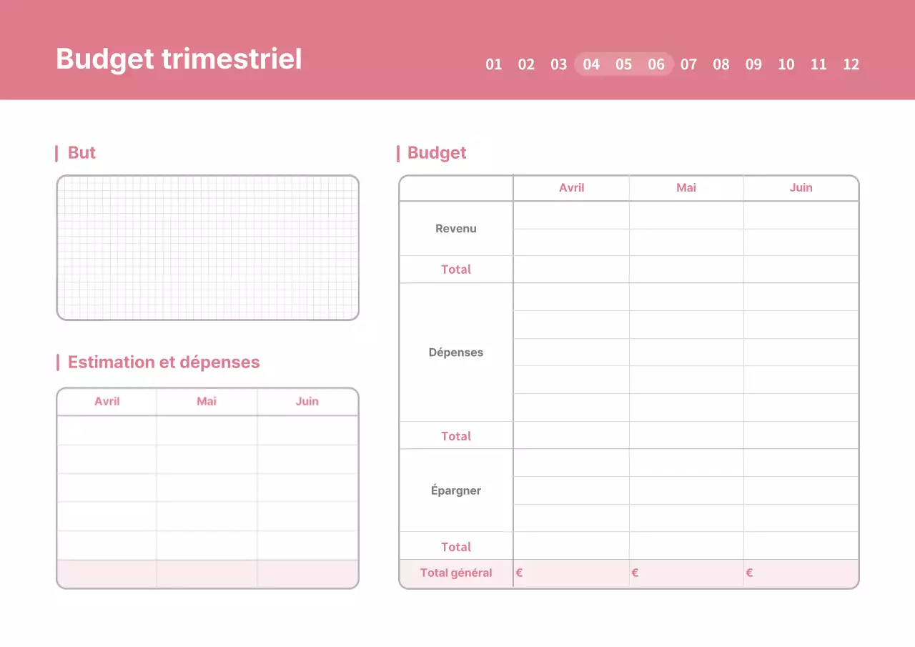 Concept simple en blanc et rose Planification budgétaire GoodNote