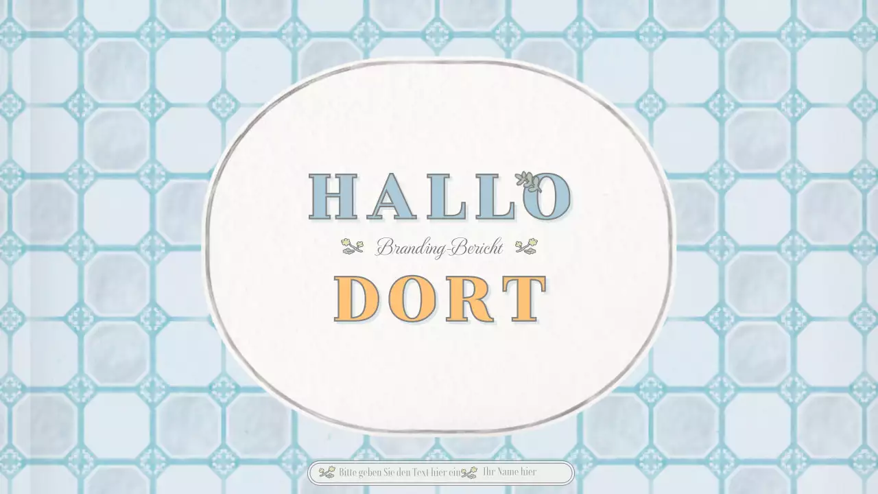 Emotionales konzeptionelles Grundlayout mit Vintage-Tapetenmuster in Beige und Hellblau