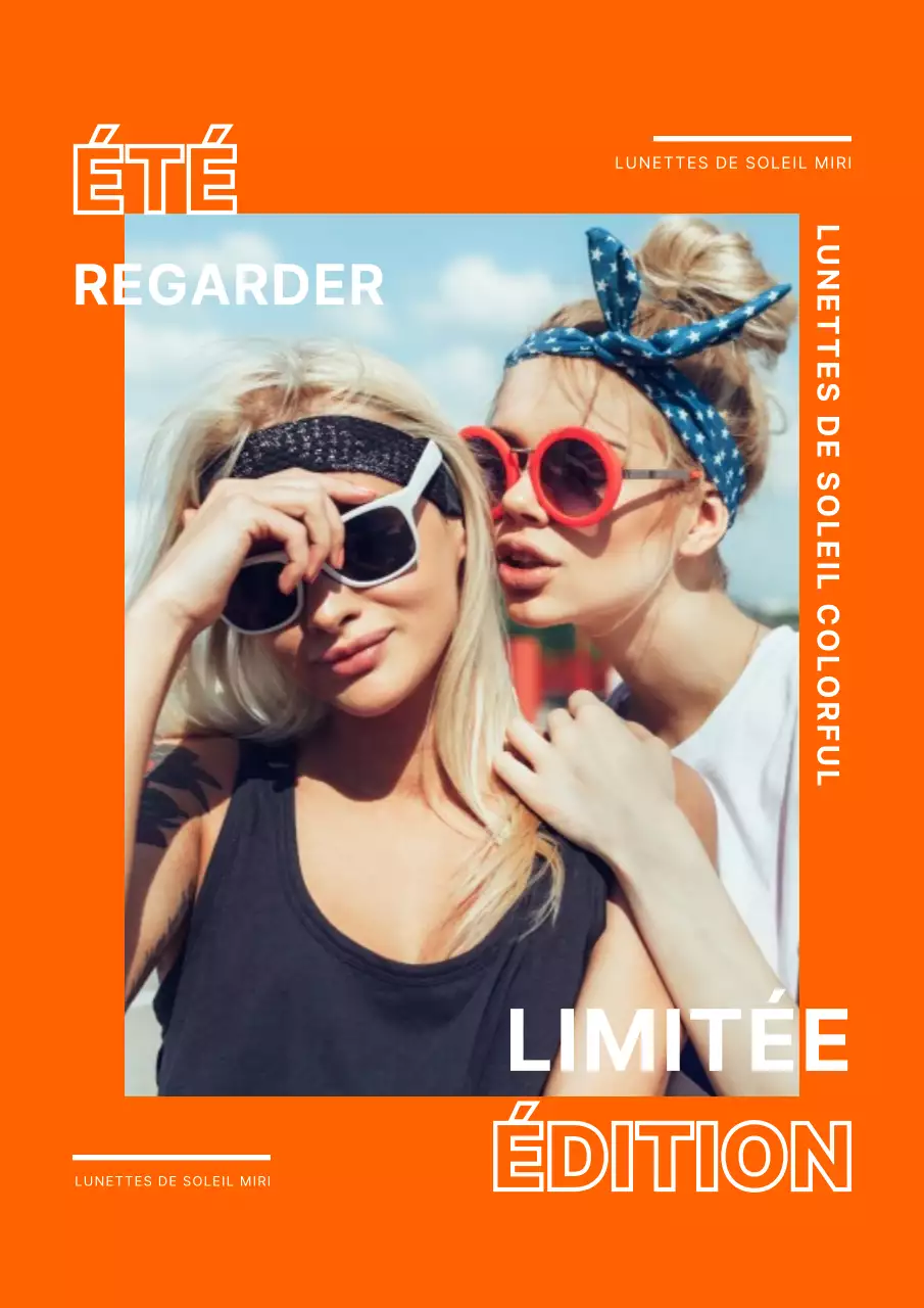 Orange Casual Summer FashionItem SunglassesL'affiche en édition limitée