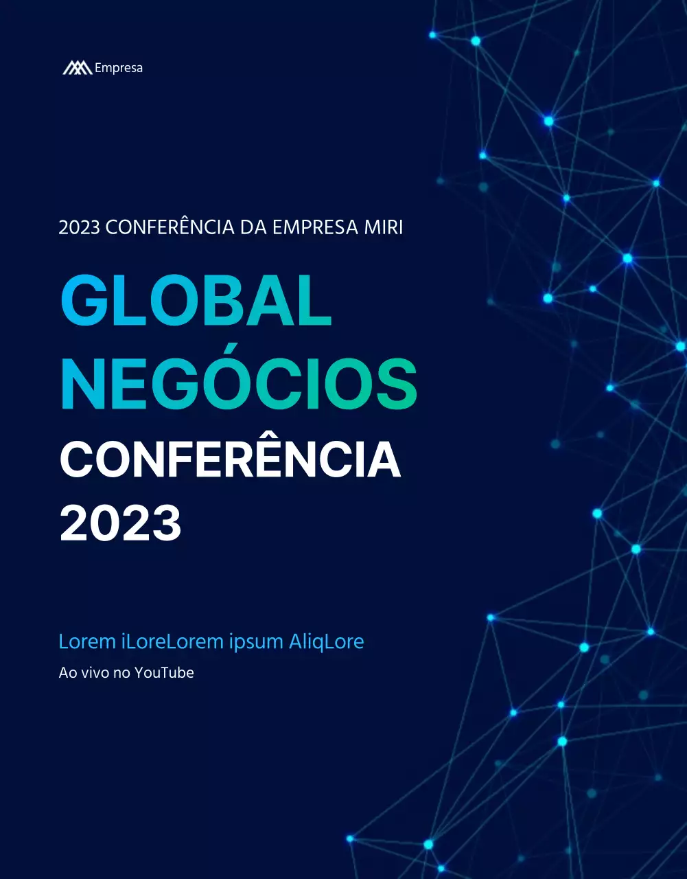 Página de pormenores da conferência global a azul