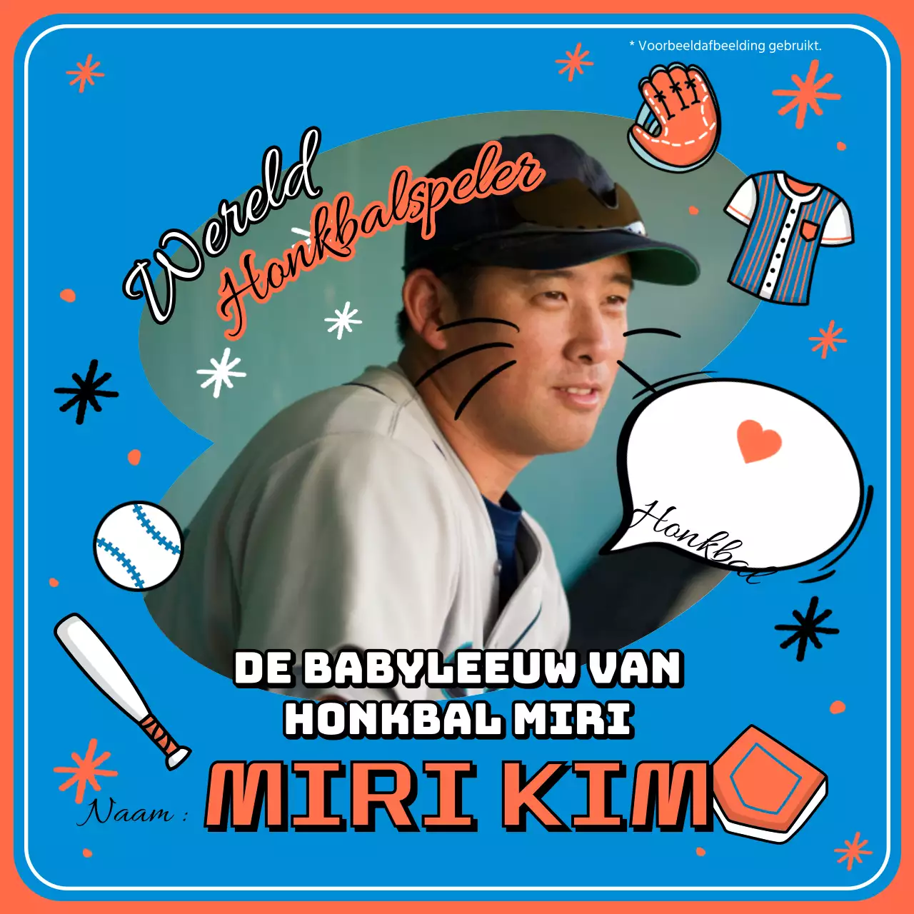 Een pagina voor sportgeeks met een veelkleurig kader en leuke illustraties