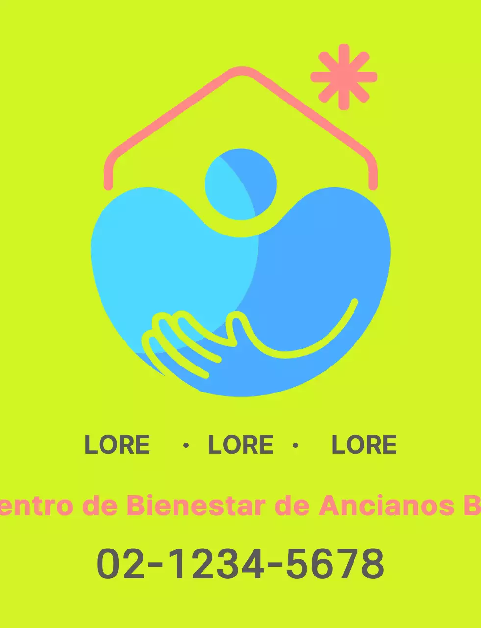 Para el personal del centro con el símbolo azul-rosa de la ilustración del centro de bienestar