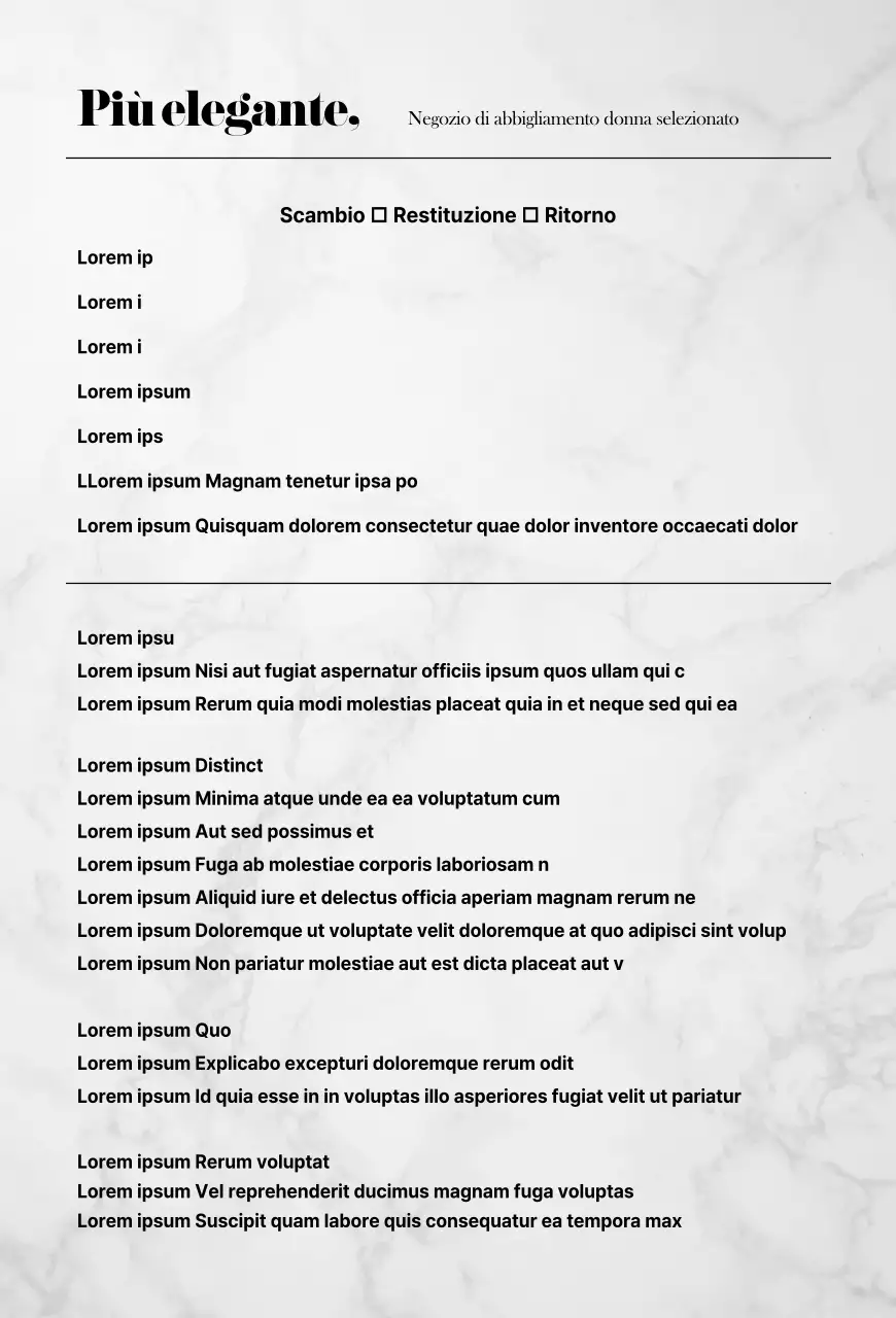 Cartolina di scambio del centro commerciale nei toni del marmo