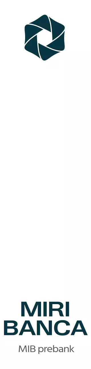 Promuovete la vostra banca con un semplice logo esagonale in blu scuro.