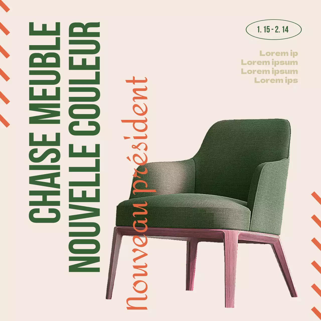 Meubles modernes vert et orange pour jeunes mariés en vente