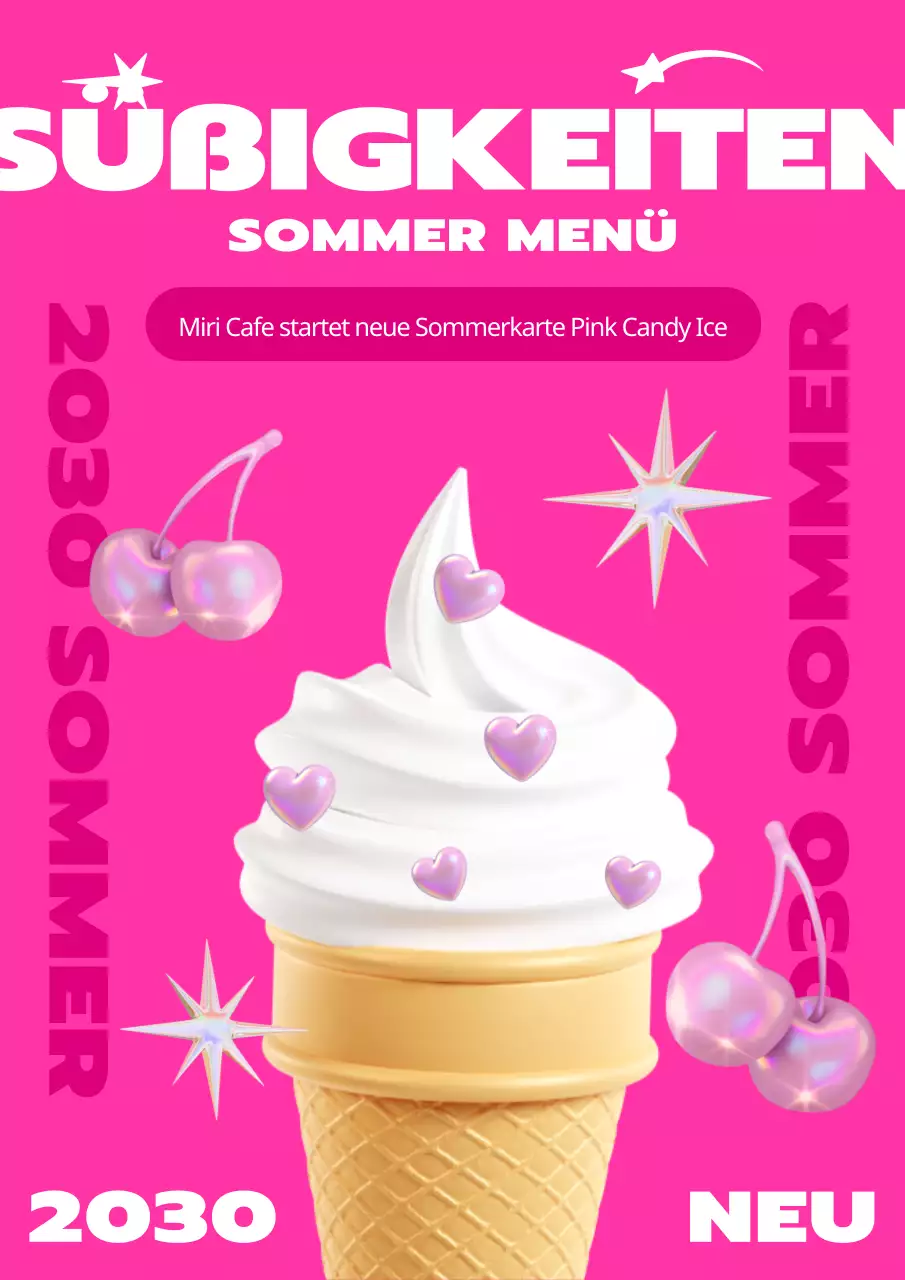 Werbung für Eiscreme mit einem süßen, rosafarbenen Twist