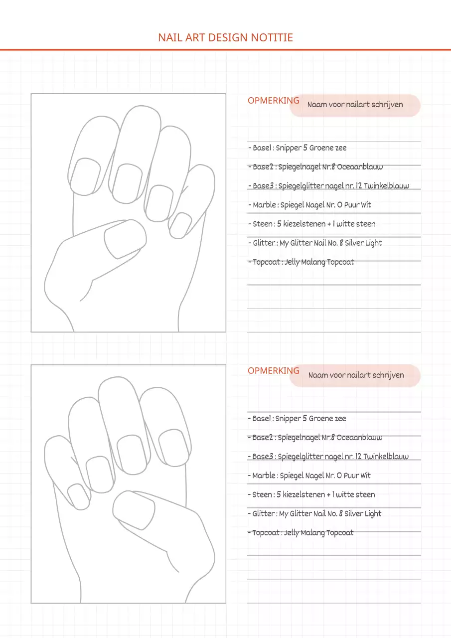Eenvoudige nageldesign notities in wit en rood