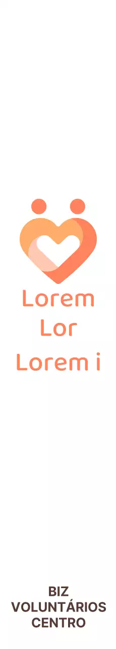 Símbolo simples e giro do logótipo do coração com tons de laranja para divulgação e promoções