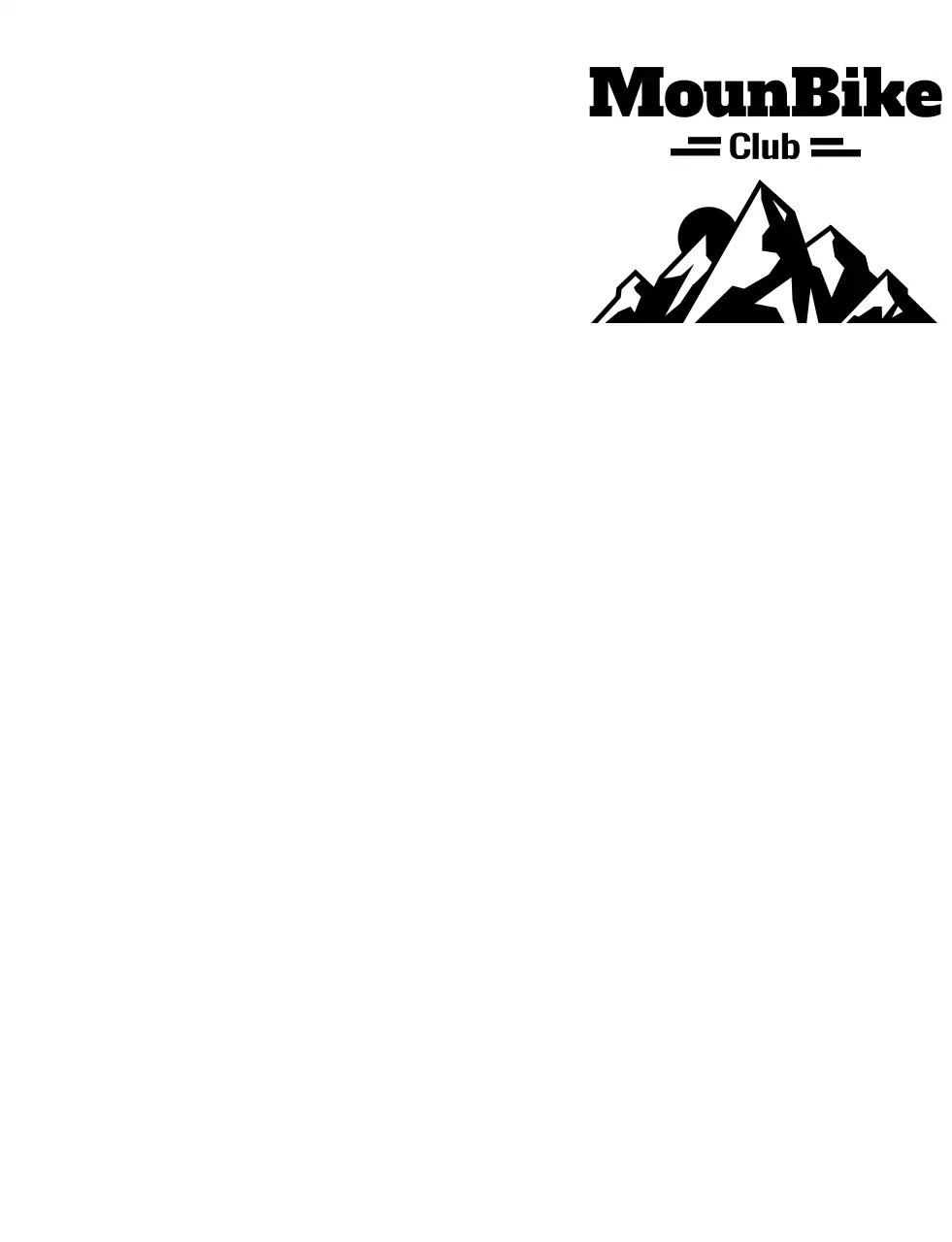 Mountainbike club concept met eenvoudige zwarte bergen en fietsen illustratie