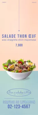 Bannière de salade simple à la menthe
