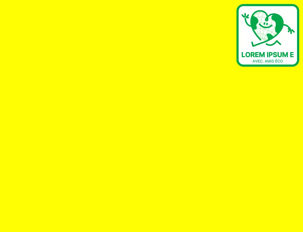 Concept de logo emblématique avec un mignon personnage de la terre en jaune et vert pour une organisation de campagne environnementale mondiale.