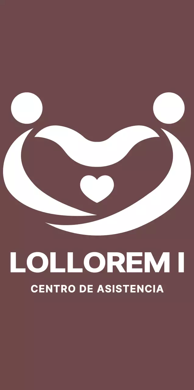 Logotipo de símbolo de centro asistencial sencillo y limpio en marrón y blanco para fines promocionales y publicitarios