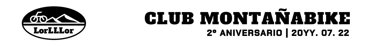 Logotipo sencillo y moderno en blanco y negro para celebrar el segundo aniversario de un club ciclista.