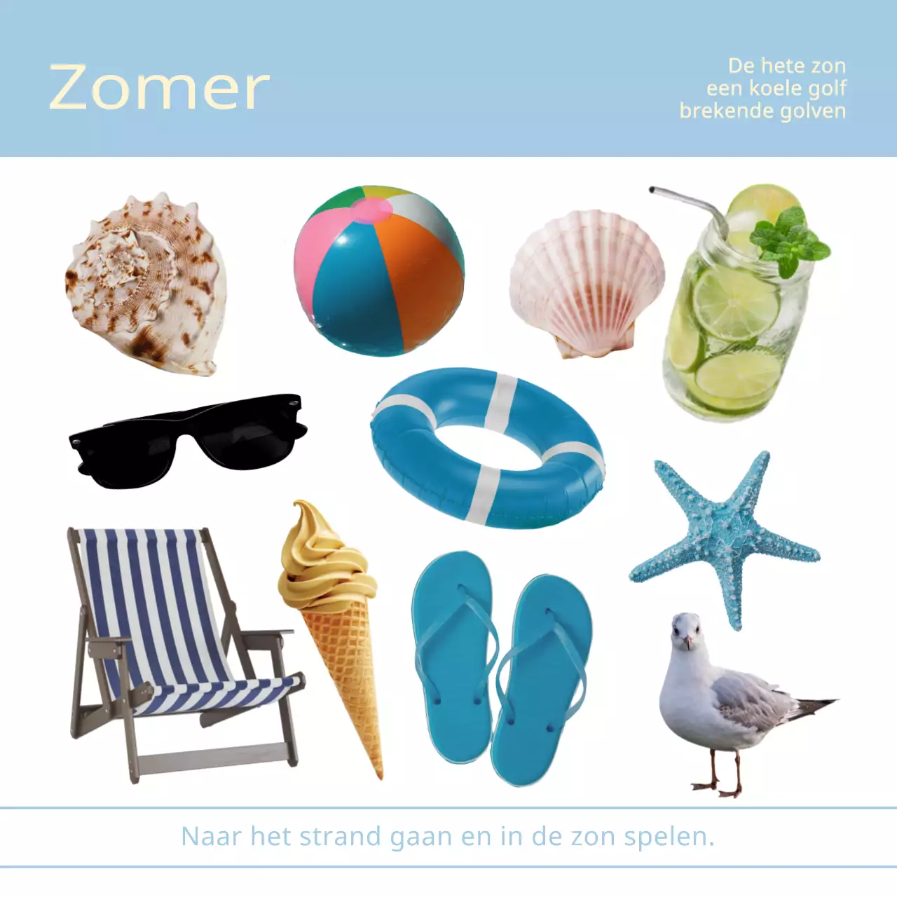 Een verzameling echte seizoensfoto-elementen in pastelroze, blauw en paars