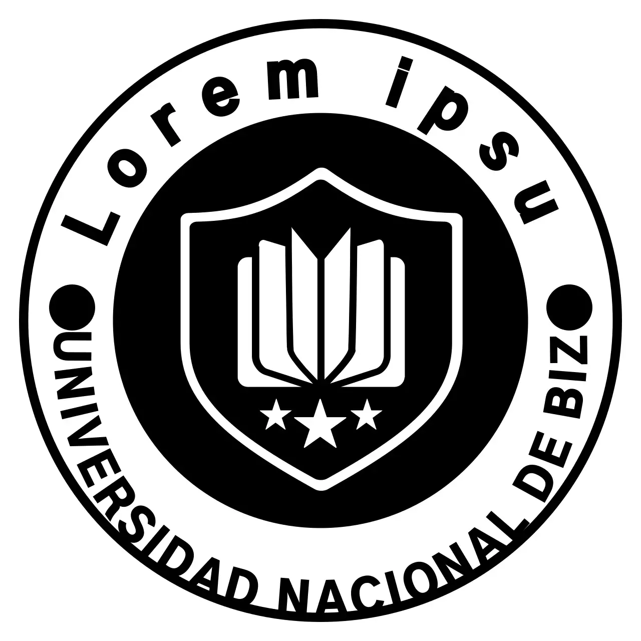 Logotipo de emblema universitario de estilo sencillo y moderno para fines promocionales y de promoción